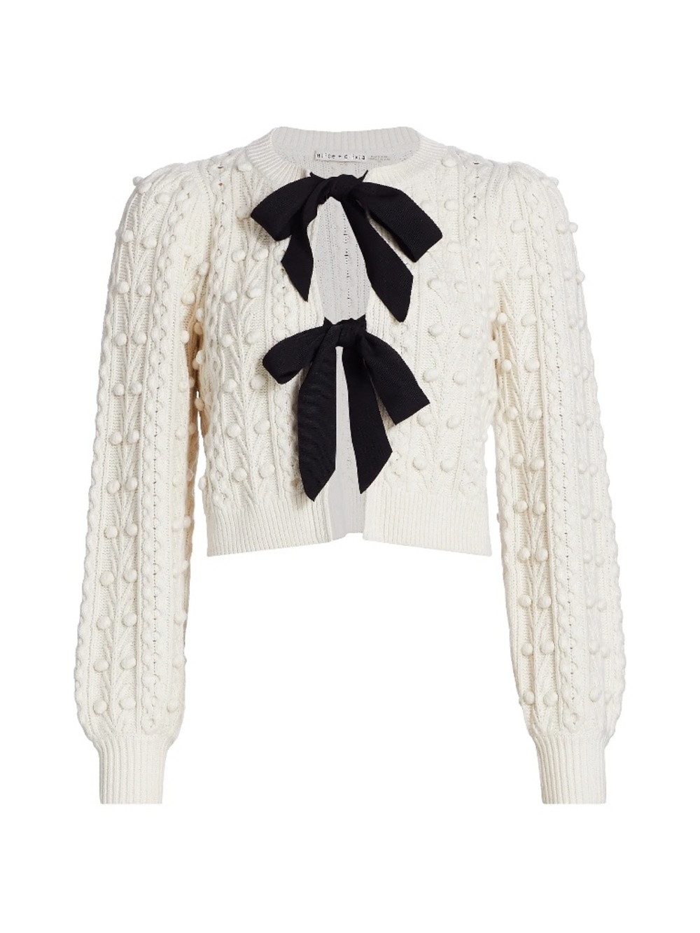 ALICE + OLIVIA Women's Kitty Puff-Sleeve Cardigan L NWT